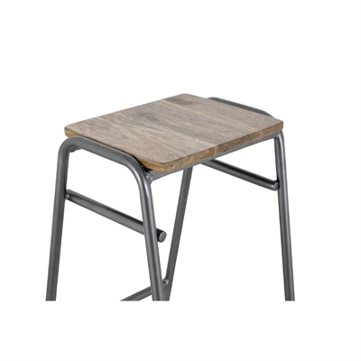 Bolero Cantina Compact Bar Stools with Mango Wood Seat Pad Gunmetal (4 Pack) - Image 8