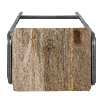 Bolero Cantina Compact Bar Stools with Mango Wood Seat Pad Gunmetal (4 Pack) - Image 9