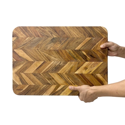 Vogue Chevron Effect Acacia Wood Chopping Board Large 560x405mm - Image 3