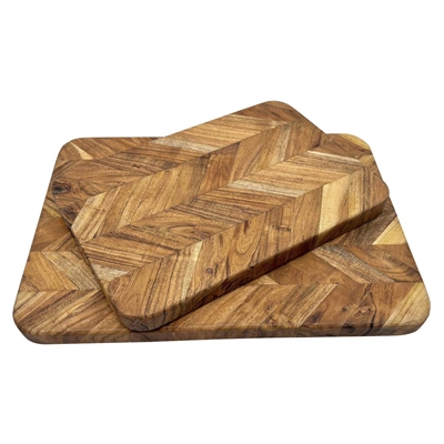 Vogue Chevron Effect Acacia Wood Chopping Board Large 560x405mm - Image 4