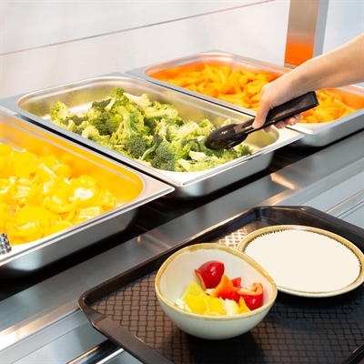 Buffalo Mobile Servery with Solid Heated Top 4x 1/1 GN - Image 2