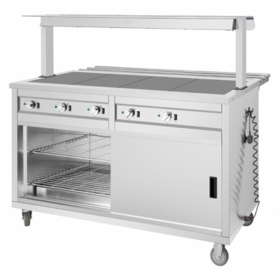 Buffalo Mobile Servery with Solid Heated Top 4x 1/1 GN - Image 3