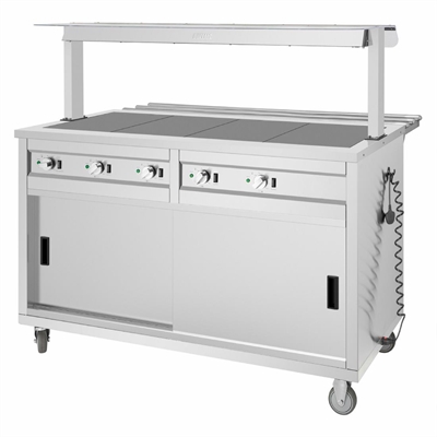 Buffalo Mobile Servery with Solid Heated Top 4x 1/1 GN - Image 5