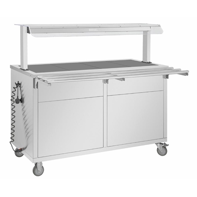 Buffalo Mobile Servery with Solid Heated Top 4x 1/1 GN - Image 6