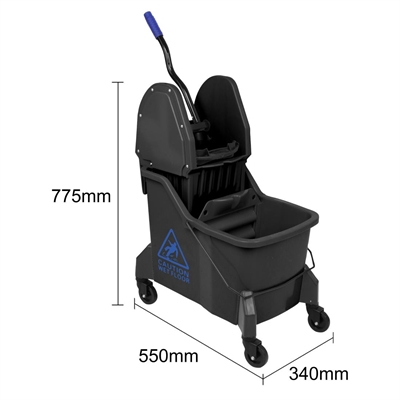 Jantex Two-Compartment Mop Bucket and Wringer Blue 30Ltr - Image 6