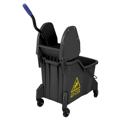 Jantex Two-Compartment Mop Bucket and Wringer Yellow 30Ltr - Image 4