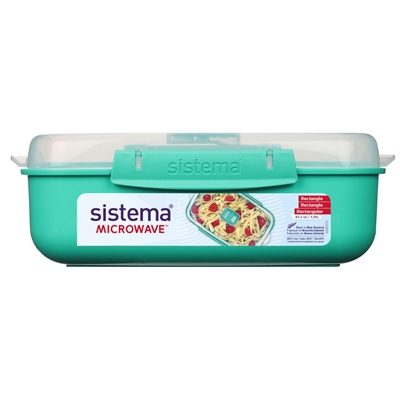 Sistema Minty Teal Microwave Rectangle Container - 1.25Ltr (Pack 6)