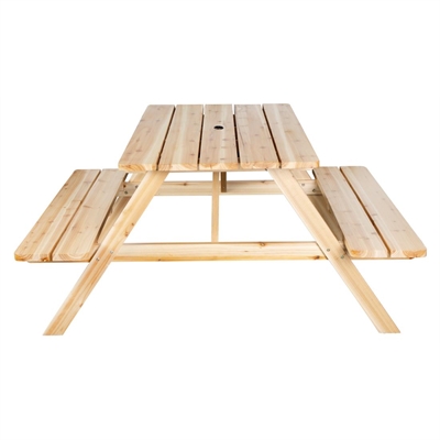 Bolero Elements Wooden Picnic Table & Bench Set 5ft - Image 3