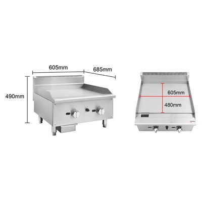Buffalo Natural Gas Griddle 600mm - Image 6