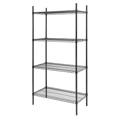 Nisbets Essentials Flat Pack 4 Shelf Unit Black Epoxy Coated 1830x910x460mm - Image 2