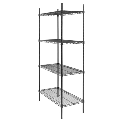 Nisbets Essentials Flat Pack 4 Shelf Unit Black Epoxy Coated 1830x910x460mm - Image 3