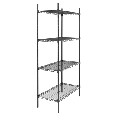 Nisbets Essentials Flat Pack 4 Shelf Unit Black Epoxy Coated 1830x910x460mm - Image 4