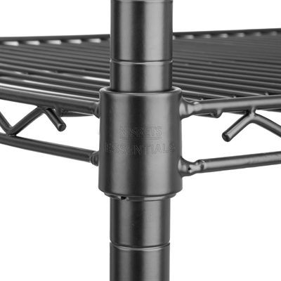Nisbets Essentials Flat Pack 4 Shelf Unit Black Epoxy Coated 1830x910x460mm - Image 5