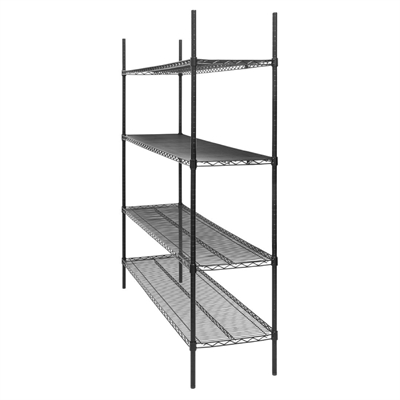 Nisbets Essentials Flat Pack 4 Shelf Unit Black Epoxy Coated 1830x1820x460mm - Image 3