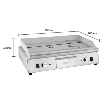 Buffalo Dual Zone Chrome Plated Griddle 790mm - Image 7
