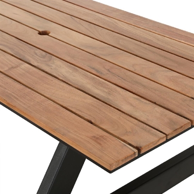 Bolero Acacia Rectangular Picnic Table Bench Set - Image 3