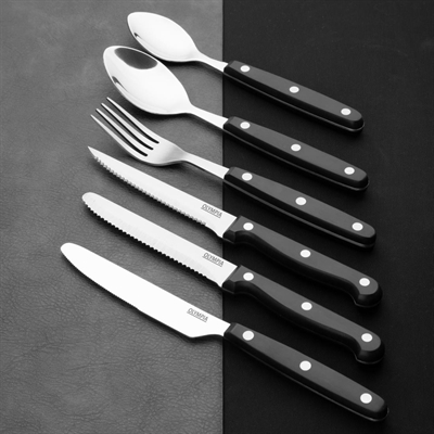 Olympia Taverna Table Knives with Black Handles (12 Pack) - Image 5
