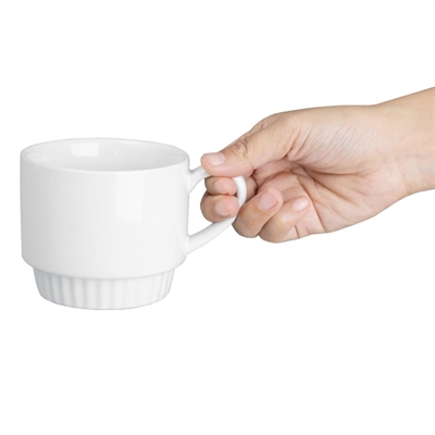 Olympia Café Stacking Mugs White 340ml (6 Pack) - Image 3