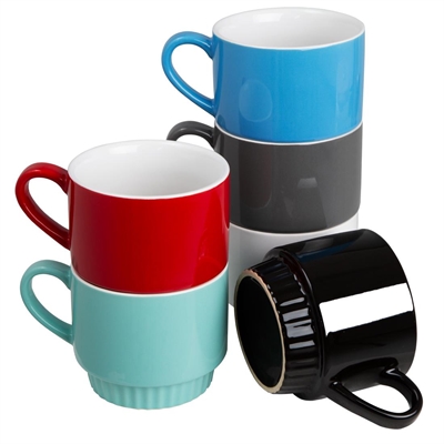 Olympia Café Stacking Mugs Charcoal 340ml (6 Pack) - Image 5