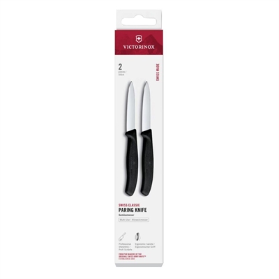 Victorinox Swiss Classic Paring Knife Straight Pointed Black 8cm ( 2 Pack) - Image 2