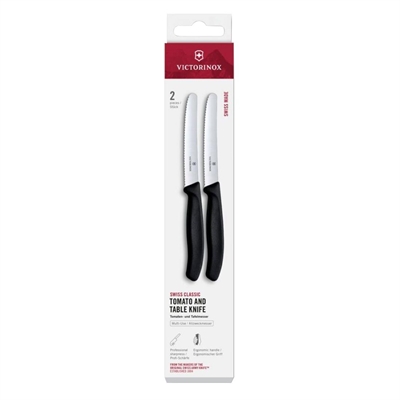 Victorinox Swiss Classic Tomato & Table Knife Wavy Black 11cm ( 2 Pack) - Image 2