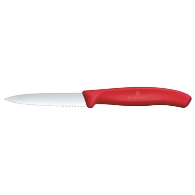 Victorinox Swiss Classic Paring Knife Wavy Pointed Tip Red 8cm - Image 2