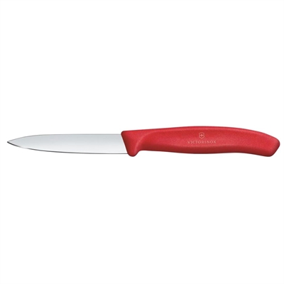 Victorinox Swiss Classic Paring Knife Straight Pointed Tip Red 8cm - Image 2