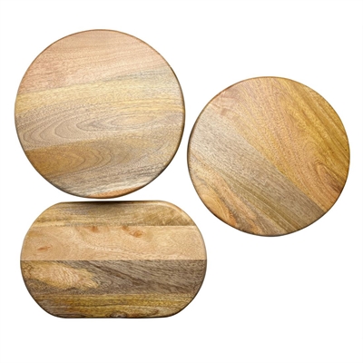 Olympia Mango Wood Round Display Stand with Legs 300x40mm - Image 3
