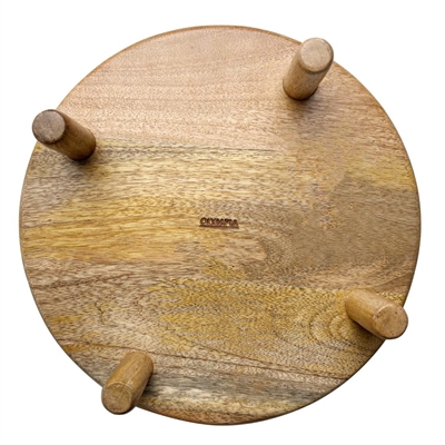 Olympia Mango Wood Round Display Stand with Legs 300x80mm - Image 5