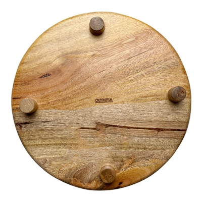 Olympia Mango Wood Round Display Stand with Legs 300x40mm - Image 5