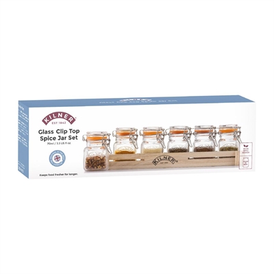 Kilner Glass Clip Top Spice Jar Set
