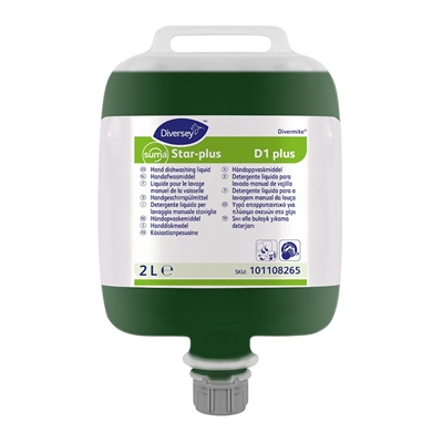 Diversey Suma Star-Plus D1 Divermite Dishwashing Liquid 2Ltr