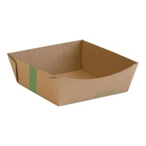 Vegware Microflute Food Trays Medium 150x150mm (270 Pack)