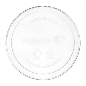 Vegware Round PLA Deli Pot Lids - Fits 8-32oz Pots (500 Pack)