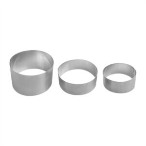 Nisbets Essential Mousse Rings Stainless Steel (3 Pack)