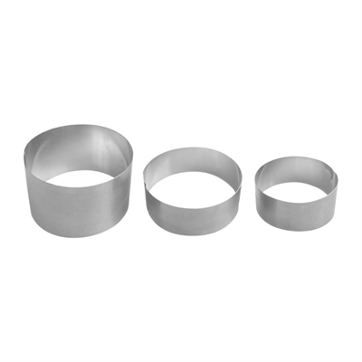 Nisbets Essential Mousse Rings Stainless Steel (3 Pack)