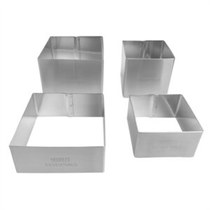 Nisbets Essentials Mousse Squares Stainless Steel (4 Pack)