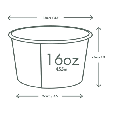 Vegware Soup Containers Green Tree 115-Series 455ml (500 Pack) - Image 2