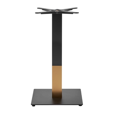 Boston Sleek Small Square Dining Table Base Black & Gold