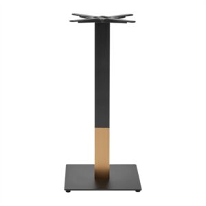 Boston Sleek Small Square Mid Height Table Base Black & Gold