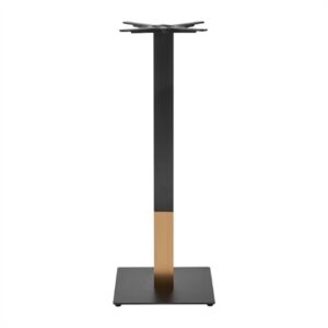 Boston Sleek Small Square Bar Height Table Base Black & Gold