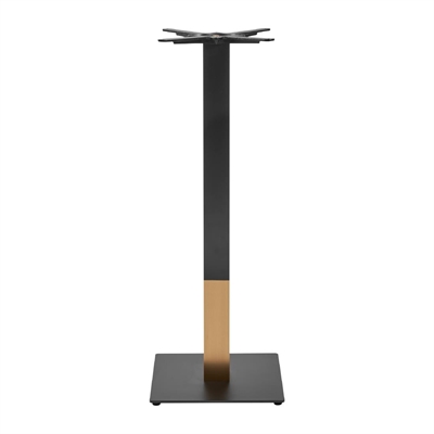Boston Sleek Small Square Bar Height Table Base Black & Gold