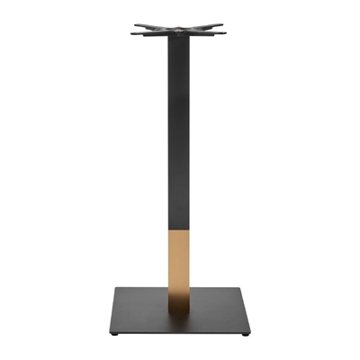 Boston Sleek Large Square Bar Height Table Base Black & Gold