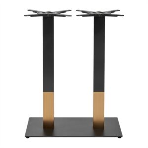 Boston Sleek Large Rectangular Mid Height Table Base Black & Gold
