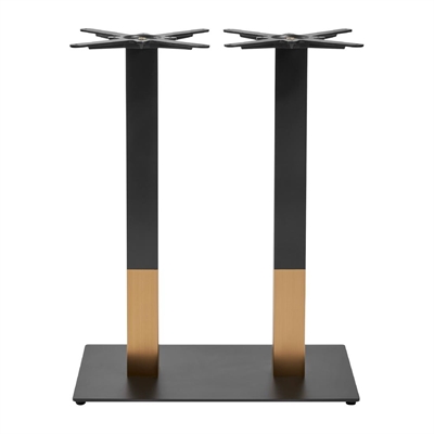 Boston Sleek Large Rectangular Mid Height Table Base Black & Gold