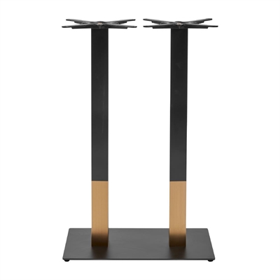 Boston Sleek Large Rectangular Bar Height Table Base Black & Gold