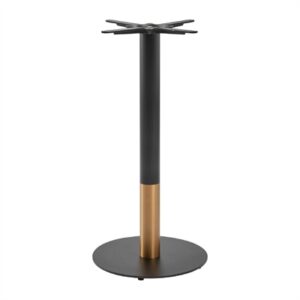 Boston Sleek Small Round Mid Height Table Base Black & Gold