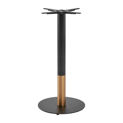 Boston Sleek Small Round Mid Height Table Base Black & Gold