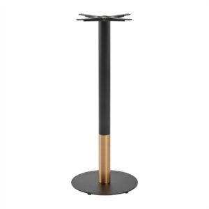 Boston Sleek Small Round Mid Height Table Base Black & Gold