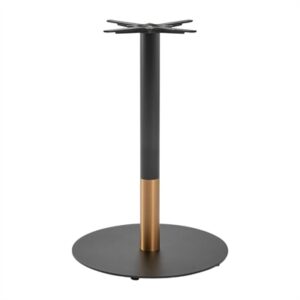 Boston Sleek Large Round Mid Height Table Base Black & Gold